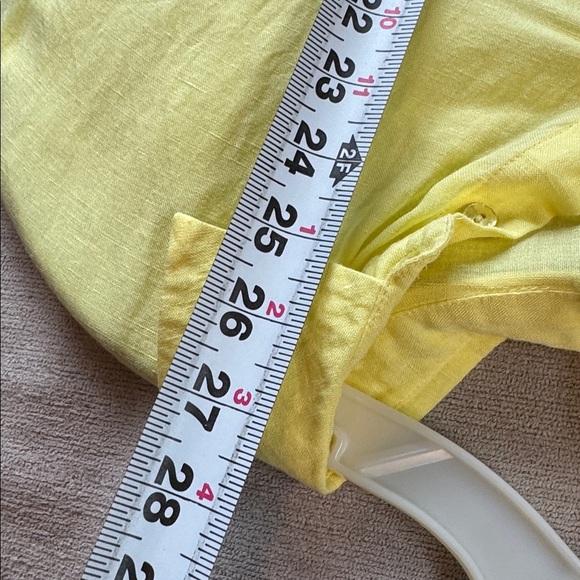 L'Agence Talitha Tie Blouse Yellow Button Up Shirt Linen Blend Top - Picture 15 of 15